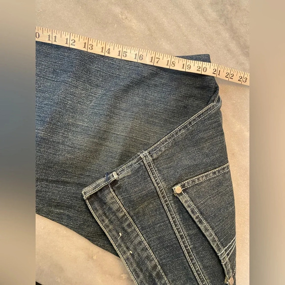 Canyon River Blues Split Hem Straight Leg Capri Denim White Trim Jeans Size 16 P - Picture 6 of 10